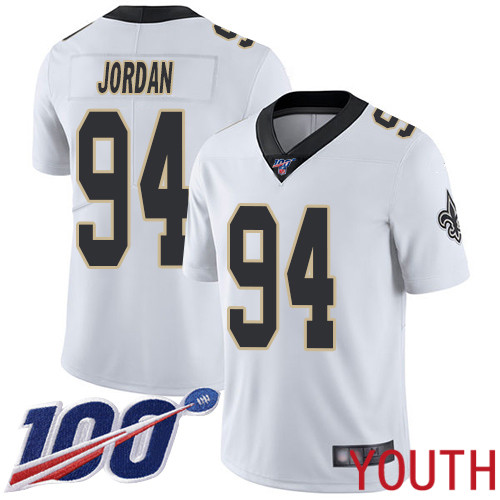 New Orleans Saints Limited White Youth Cameron Jordan Road Jersey NFL Football #94 100th Season Vapor Untouchable Jersey->new orleans saints->NFL Jersey